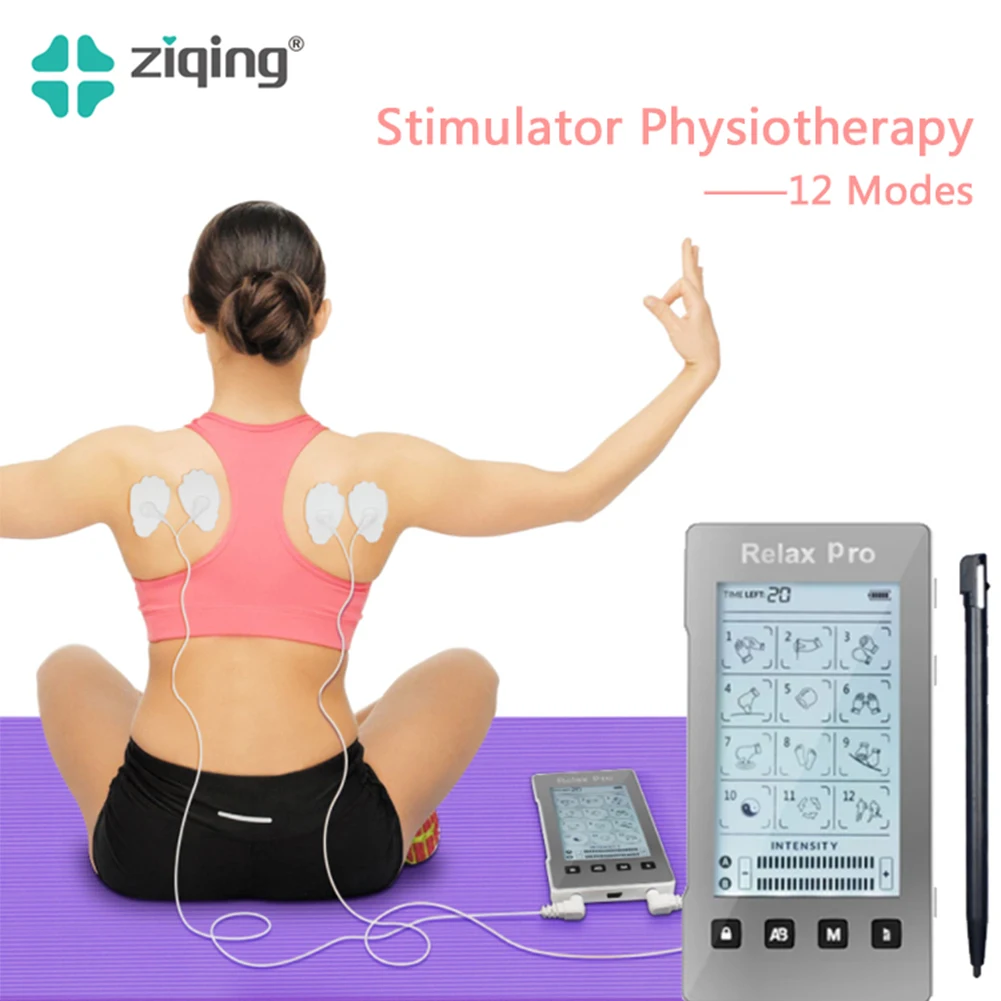 Tens Muscle Stimulator 12-Mode Electric EMS Acupuncture Body Massage Digital Therapy Slimming Machine Electrostimulator массажер