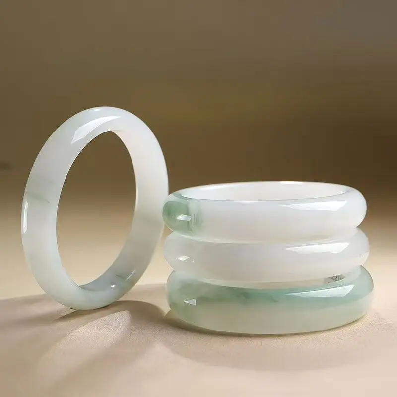 سوار Cui Xue Cui العائمة زهرة اليشم سوار أنثى سوار الموضة أصيلة سوار من اليشم حزمة شهادة