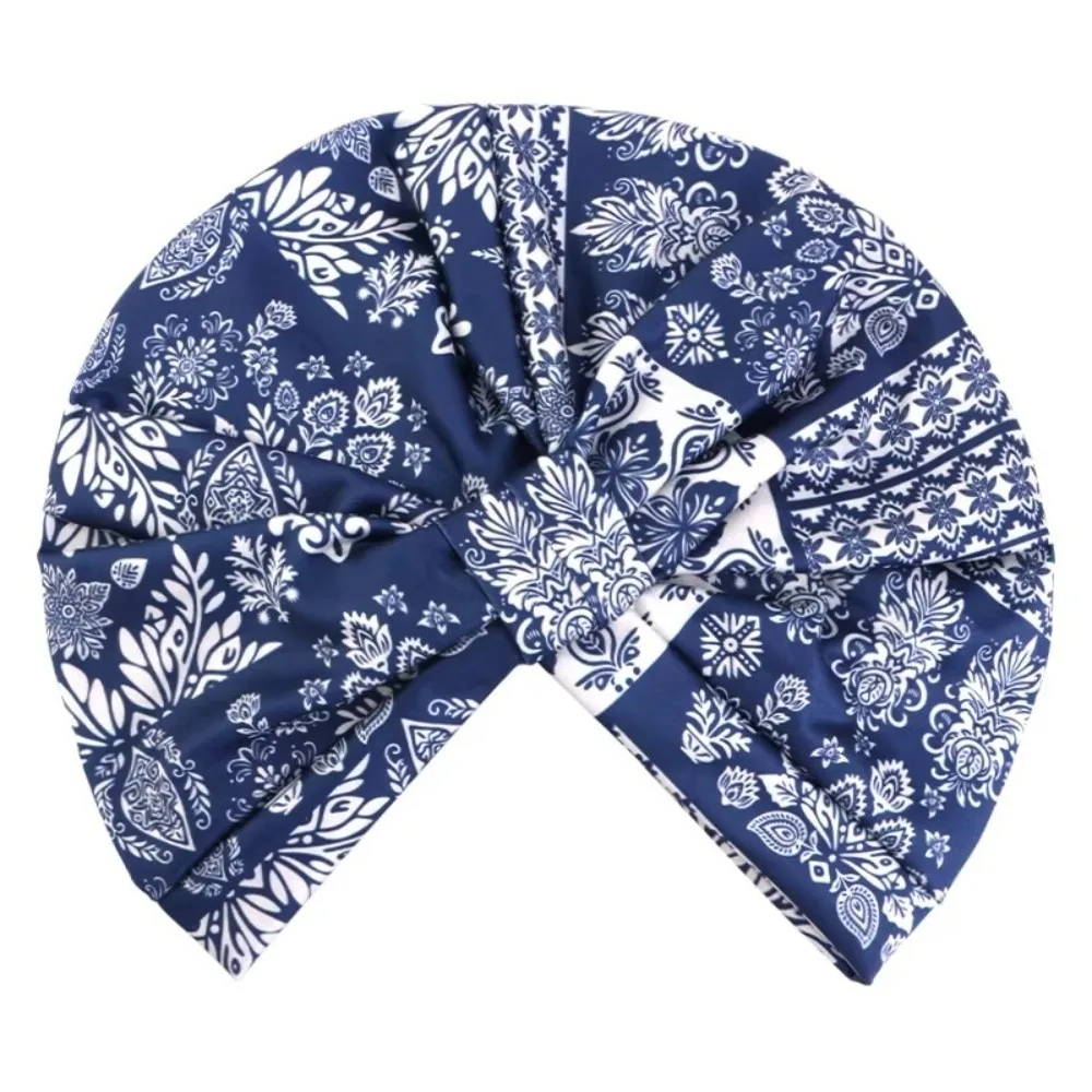 

New Bohemia Floral Print Turban Pleated Stretchy Chemo Caps Head Wrap Pre Tied Knot Beanie Hat India Hat Bonnet