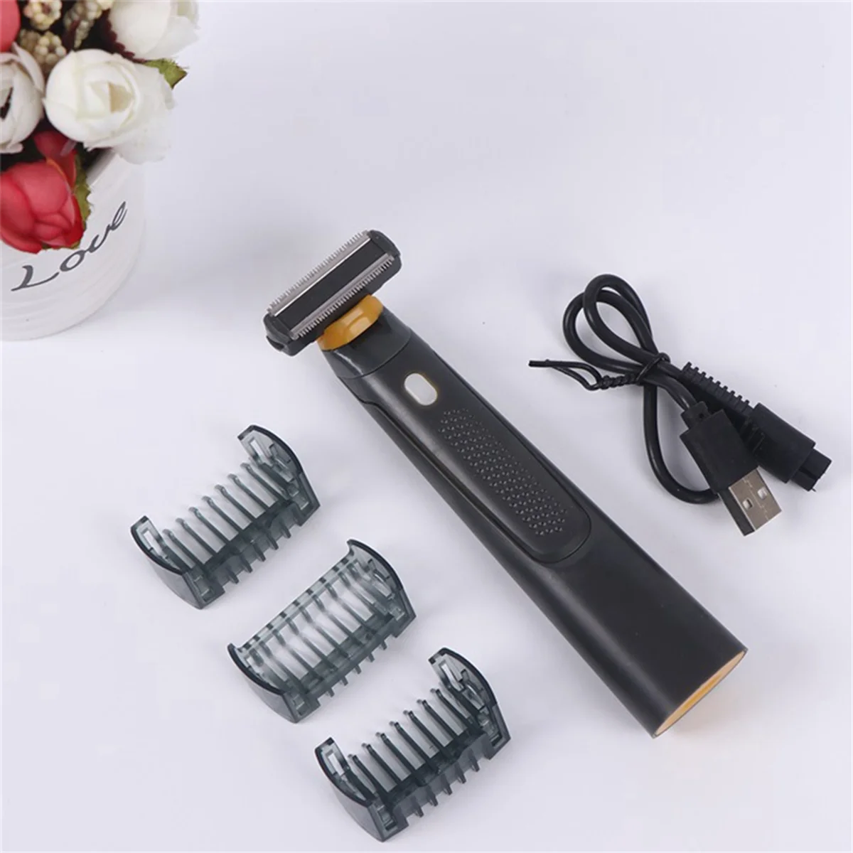 Barbeador elétrico portátil masculino, aparador de pêlos pubianos, Hair Shaver