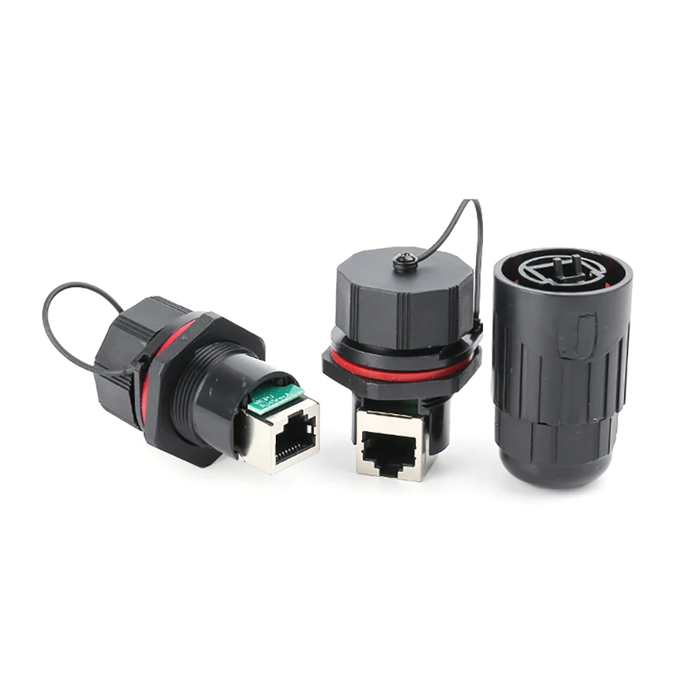 For Weipu IP67 Waterproof RJ45 Ethernet Connector Kit RJ45F6 Plug + RJ45F71 RJ45F71RA Panel Mount Receptacle Industrial Bayonet