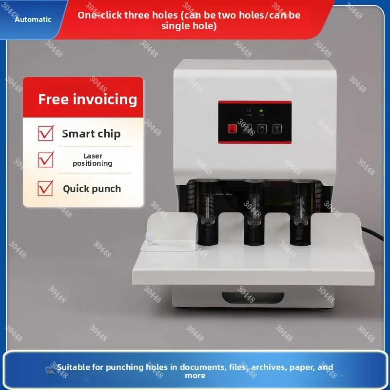 NB-ZDK3 Accounting Thread Binding Machine Automatic 3-Hole Electric Punch Binder for Documents Supports Single and Double Holes
