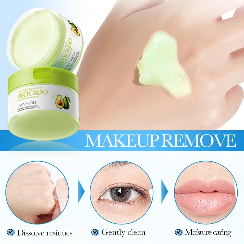 Avocado Makeup Remover Cleansing Balm Moisturizing Creamy Gentle Unirritating Face Cleansing Makeup Remover Cream Cosmetics