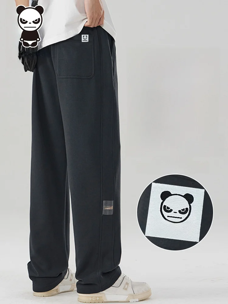 

Мужские повседневные брюки Hipanda с прямыми штанинами, лето 2025, американский Sle, тяжелая, модная, свободная, спортивная одежда, дышащий хлопок...