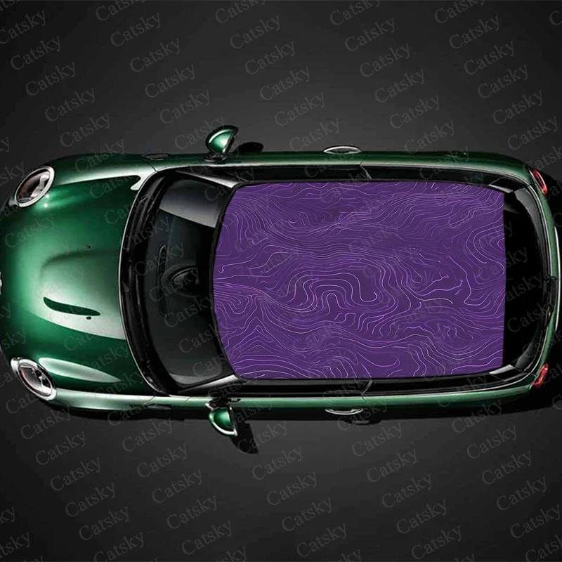 

Abstract Topographic Art Car Roof Sticker Wrap Racing SUV Accessories Packaging Painted PVC Custom Car Graphic Decal