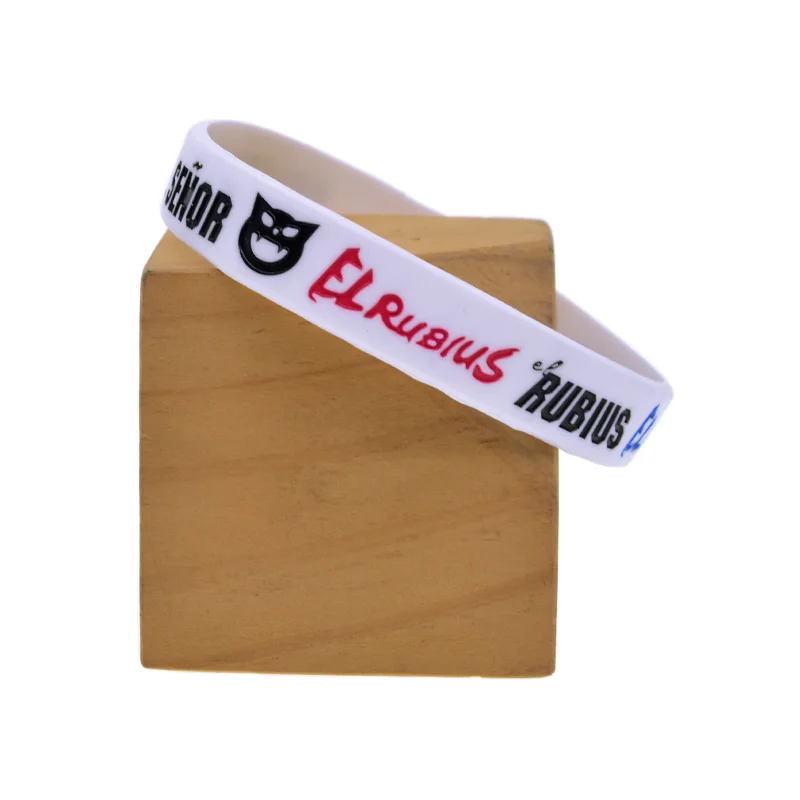 1 pulsera de silicona Rubius Omg para mujer y hombre, pulsera blanca de tamaño adulto