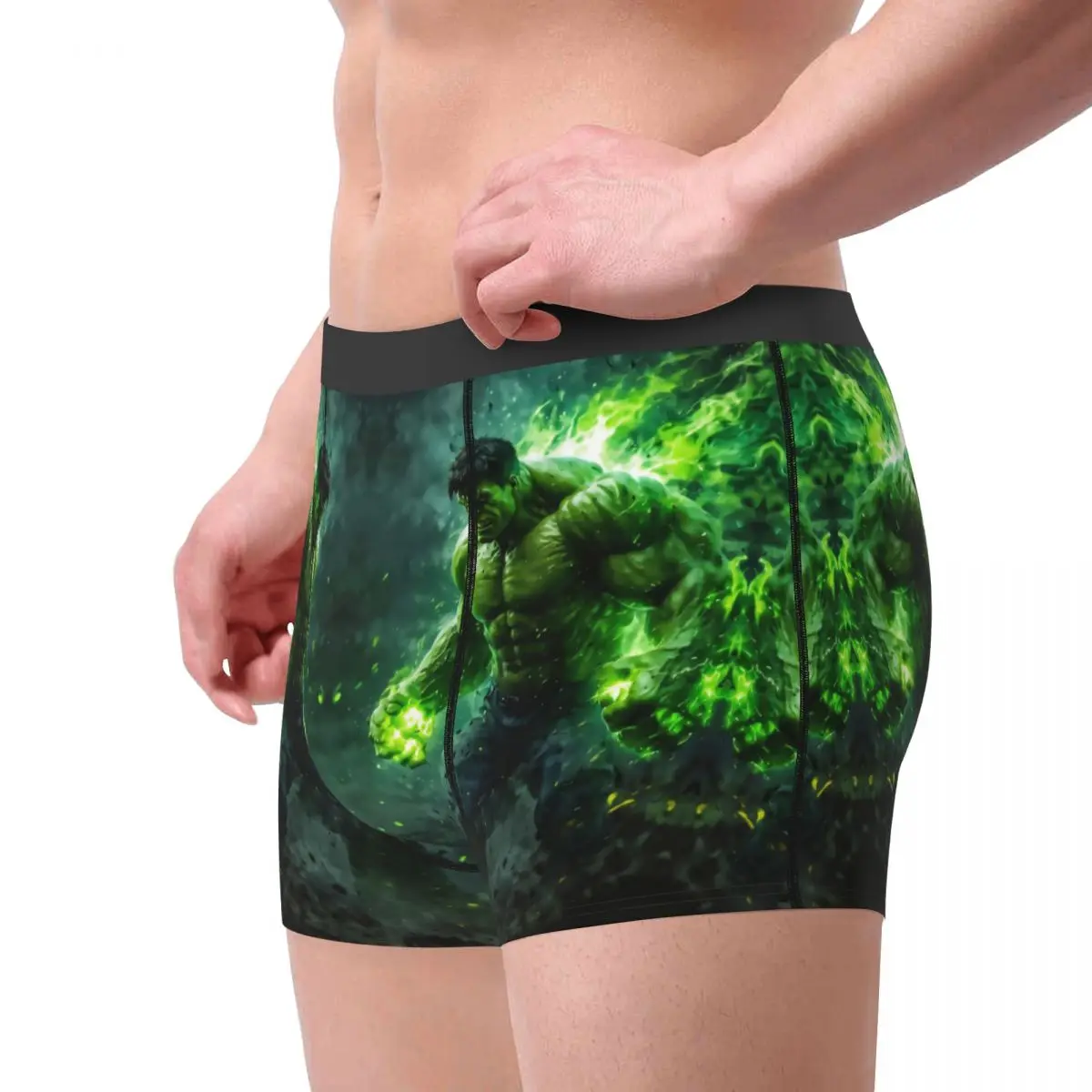 カスタムヴィンテージハルク 3D 印刷アート下着男性ストレッチ漫画映画ボクサーブリーフショーツパンティーソフトパンツオム