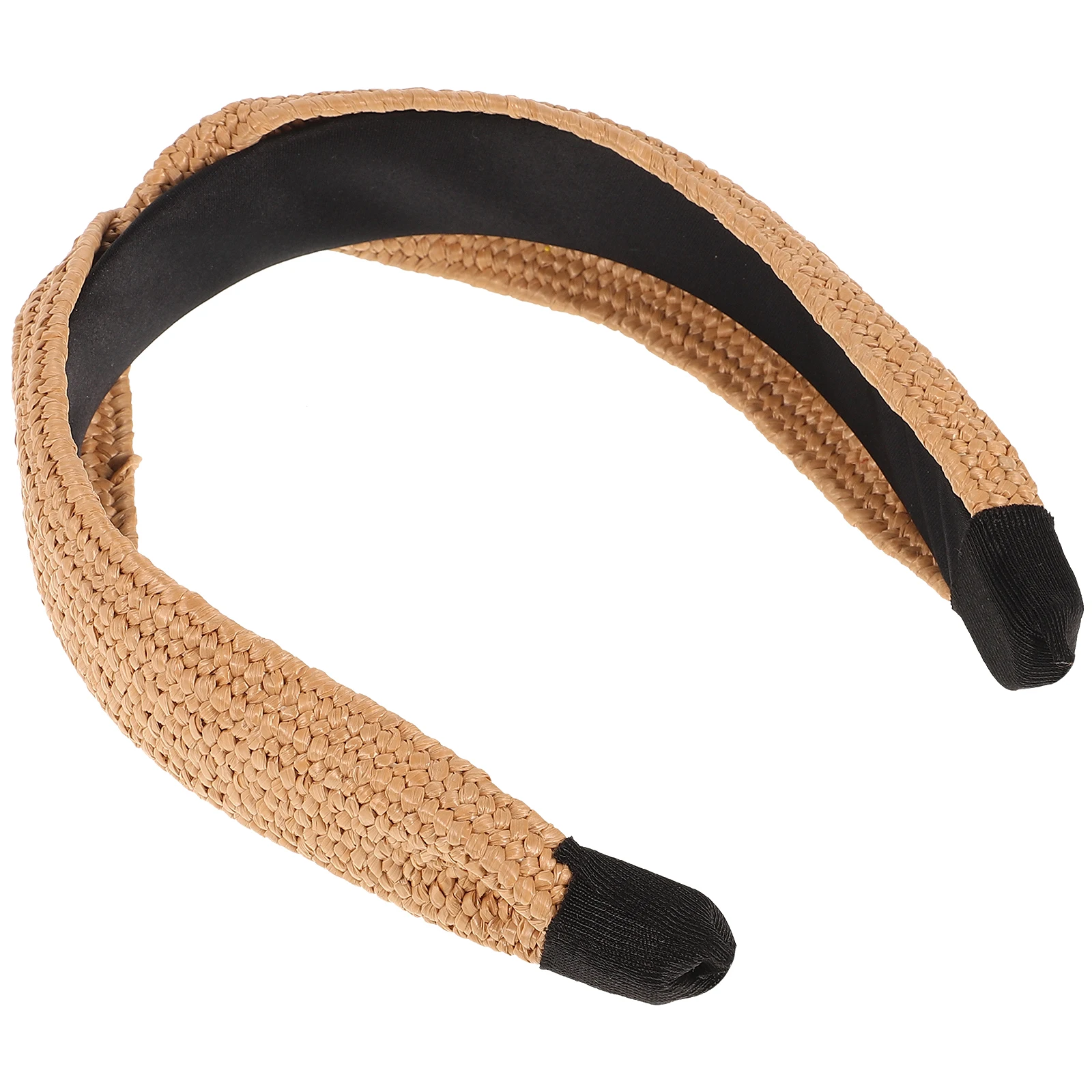 

Braided Straw Woven Headband Hair Hoops Knotted Design Durable Hair Loop for Women Unique Exquisite Accessory Cross Style Tie