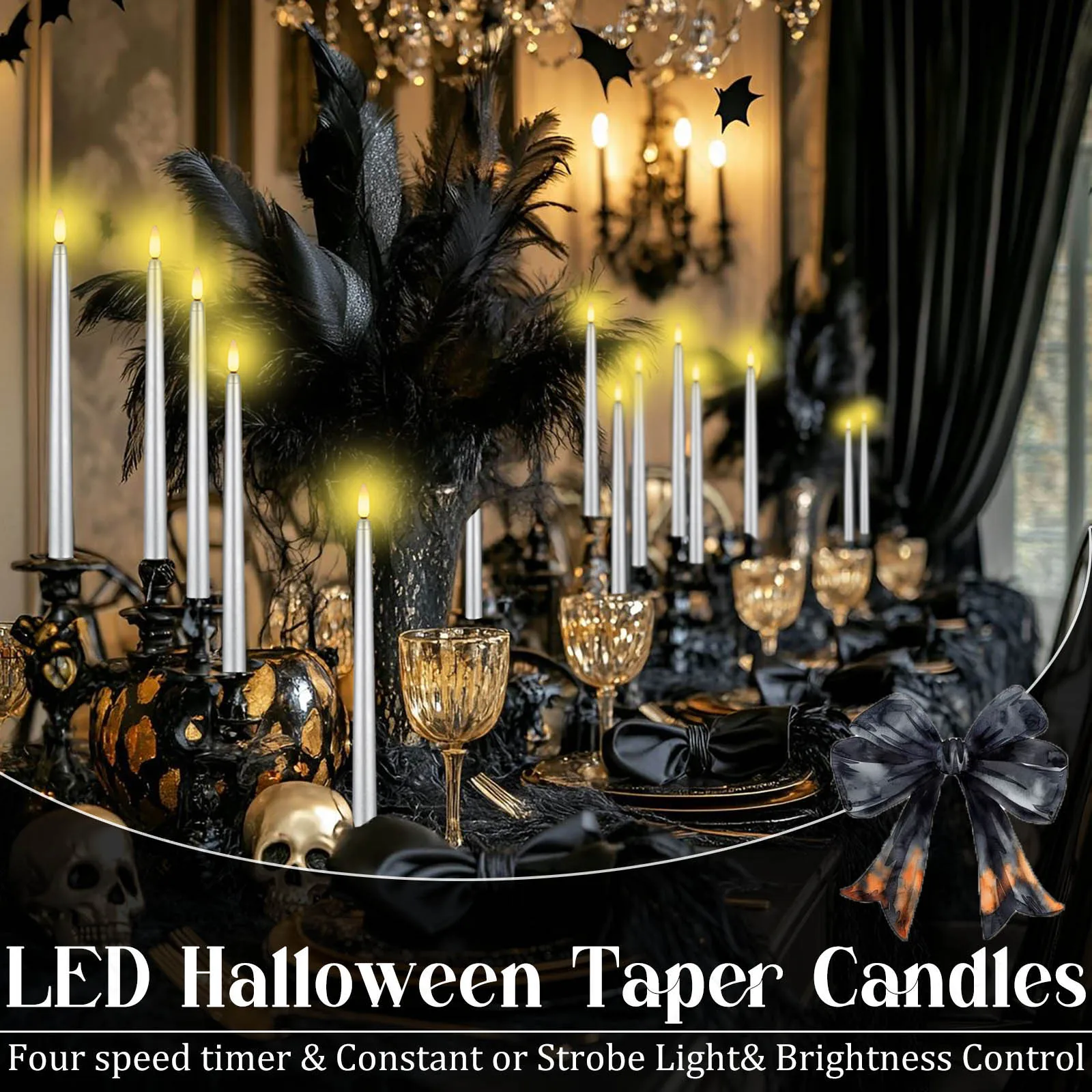 12-300 قطعة شموع مستدقة للزفاف شموع LED شموع مستدقة عديمة اللهب مع جهاز تحكم عن بعد لوازم حفلات الزفاف