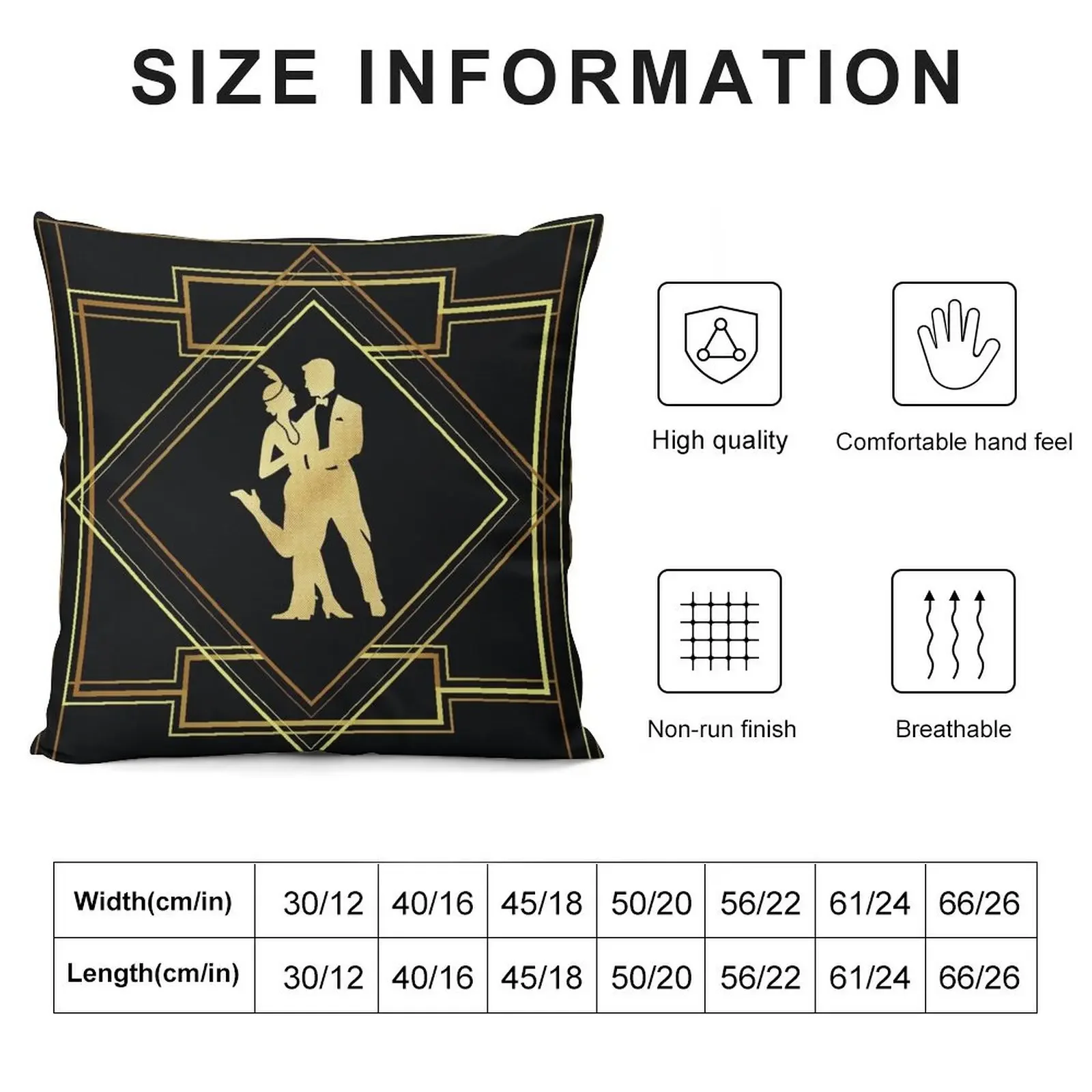 Art Deco Gatsby Style Flapper Couple Throw Pillow Christmas Pillow Cases New year Covers For Sofas Decorative pillow case