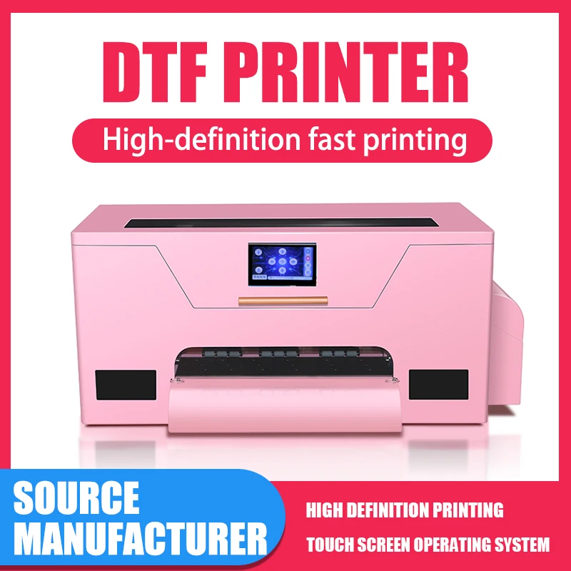 

Новый стильный принтер DTF A3+ (33 см, 13 дюймов) розового цвета XP600 с печью для термопереноса на ПЭТ-пленке, машина для печати на футболках