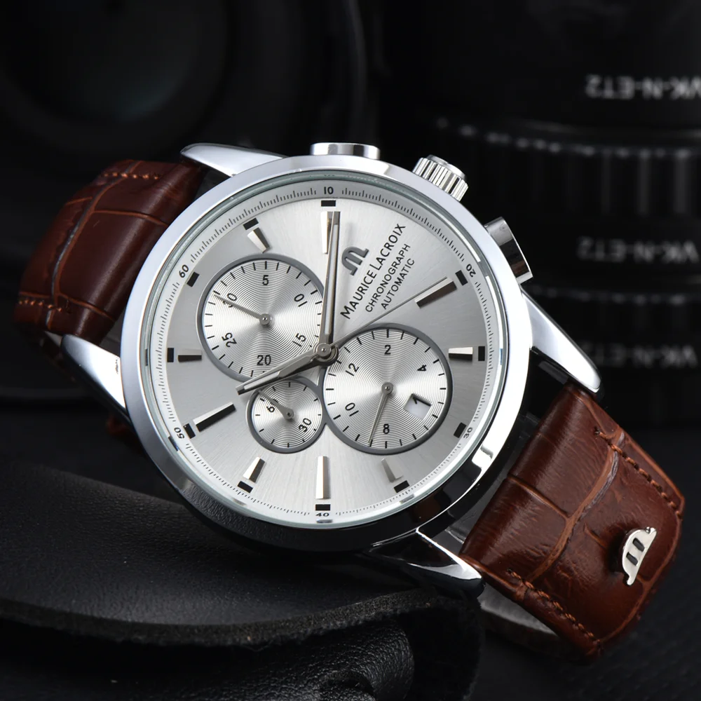 Modische TOP-Armbanduhren der Marke Maurice Lacroix für Herren, Multifunktions-Chronograph, Business-Sport, AAA-Herrenuhren