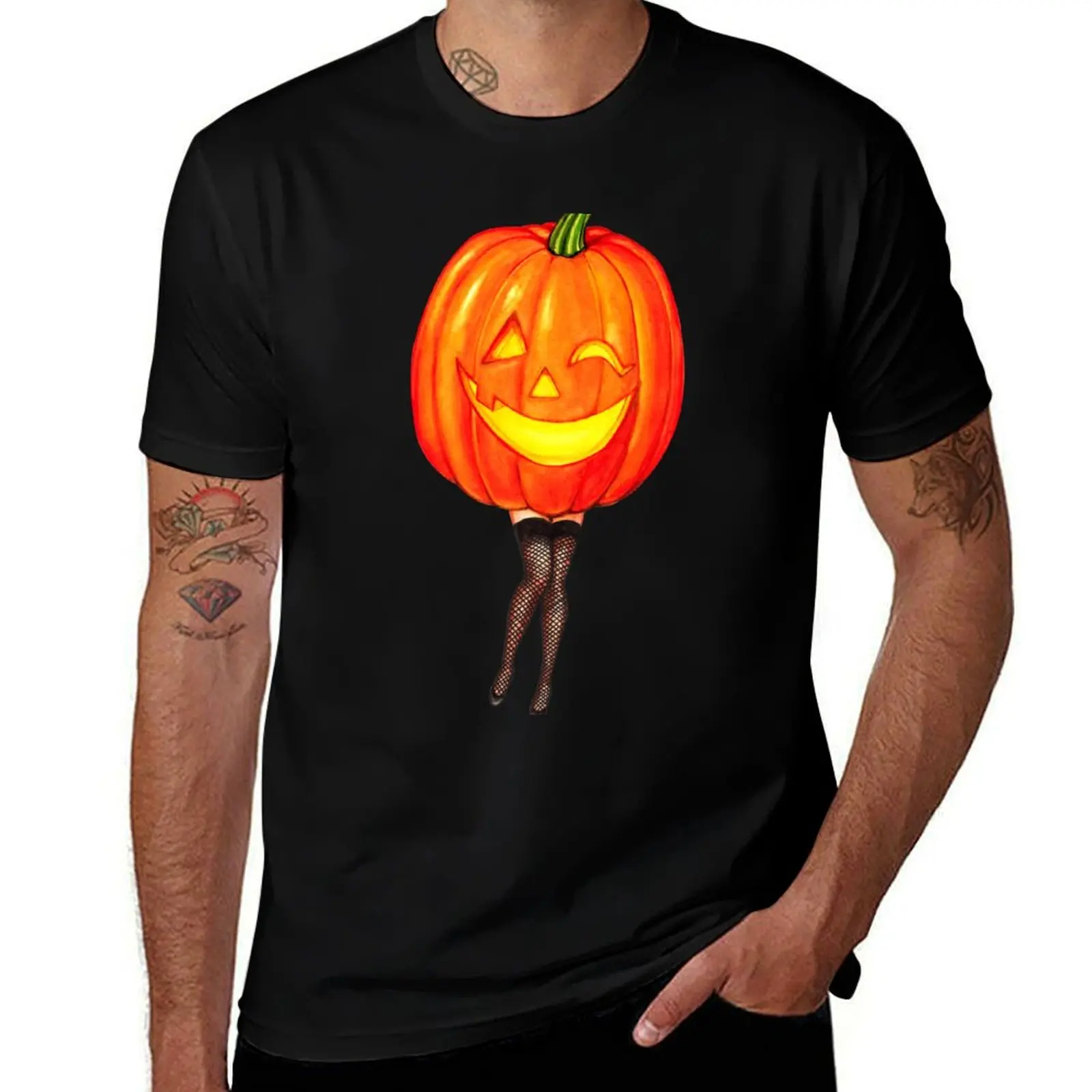 

Pumpkin Pin-Up T-Shirt heavyweights graphic t shirt vintage hippie clothes summer clothes mens t shirt graphic