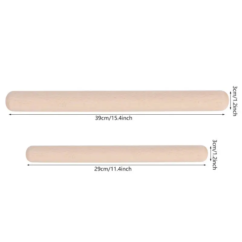 Home Solid Wood Rolling Pin Cake Pastry Pizza Rolling Pin Baking Tool Kitchen Utensils 29cm 39cm Length Optional