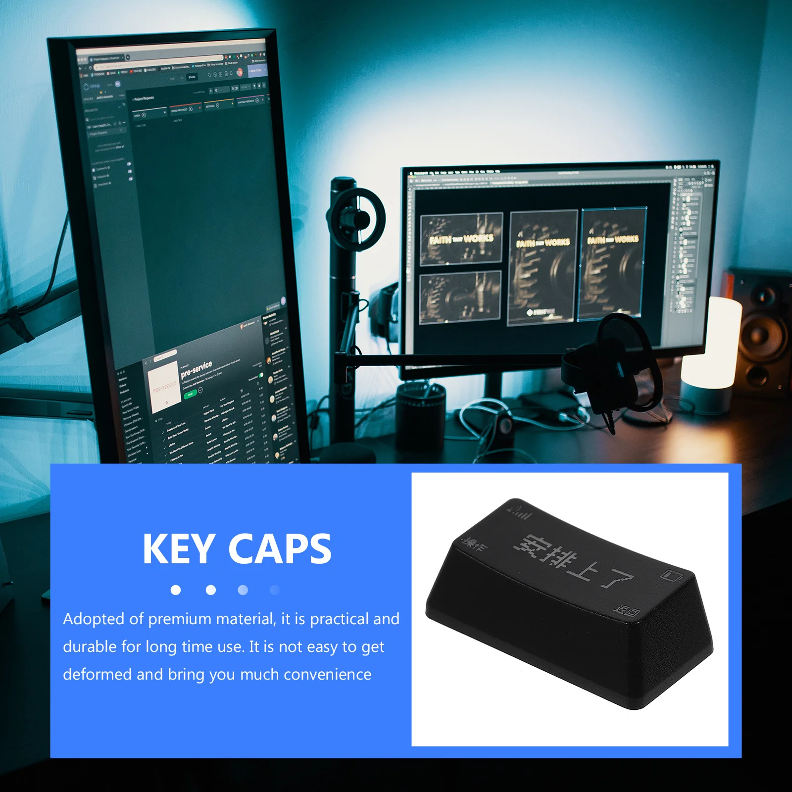 

Replacement Key Cap for Mechanical Keyboard Backspace Pattern See Through Matte Keycap Shine Through Key Caps Gaming Keyboard