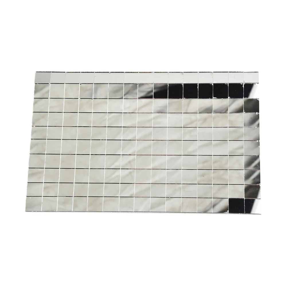15x10cm Real Glass Mirror Mosaic Wall Decal Sticker with 150 Pre-Cut Tiles for DIY Home Decor, Bathroom & Ceiling Enhancement