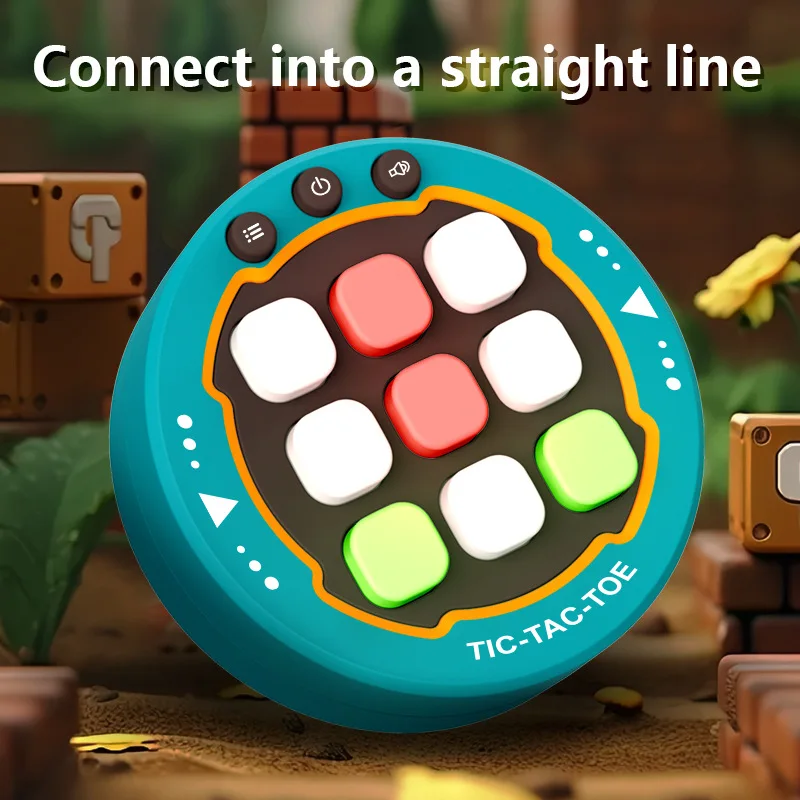 Portable Tic Tac Toe Handheld Game Console Multifunctional Electronic Puzzle Board Game For Children's Interactive Brain Game