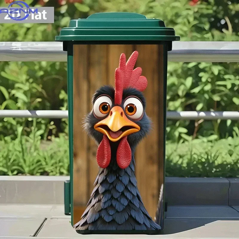 2D Print Fashion Graphic Decal DIY Bin Makeover Ornament for Household Daily Garbage Bin