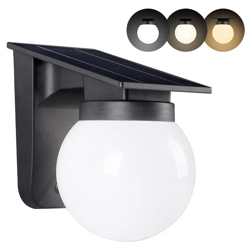

Auto on/Off Solar Wall Light Wall Mounted IP65 Waterproof Outdoor Solar Wall Lamp RGB Color Changing Wireless