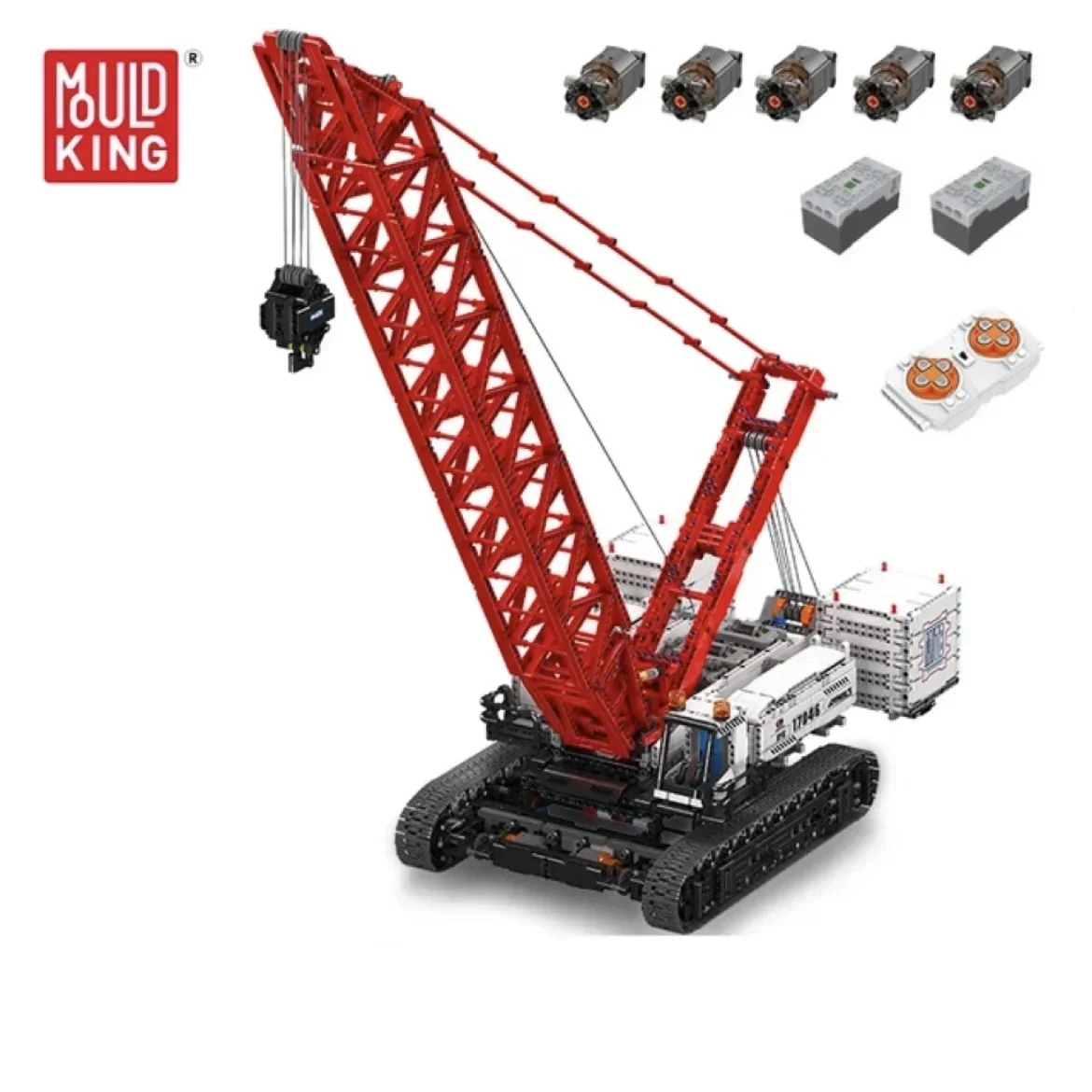 Mould King 17046 Technical Truck Building Block Remote Control Wacker 16000 Crawler Crane Model Brick Toys Kids Christmas Gift