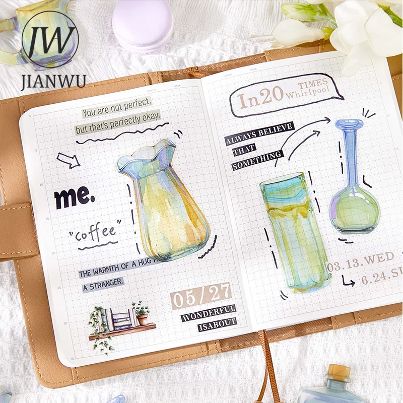 JIANWU Wishes Dream Bottle Series винтажная корзина-бутылка пейзажный материал коллаж наклейка для домашних животных креативные канцелярские принадлежности для журналов «сделай сам»