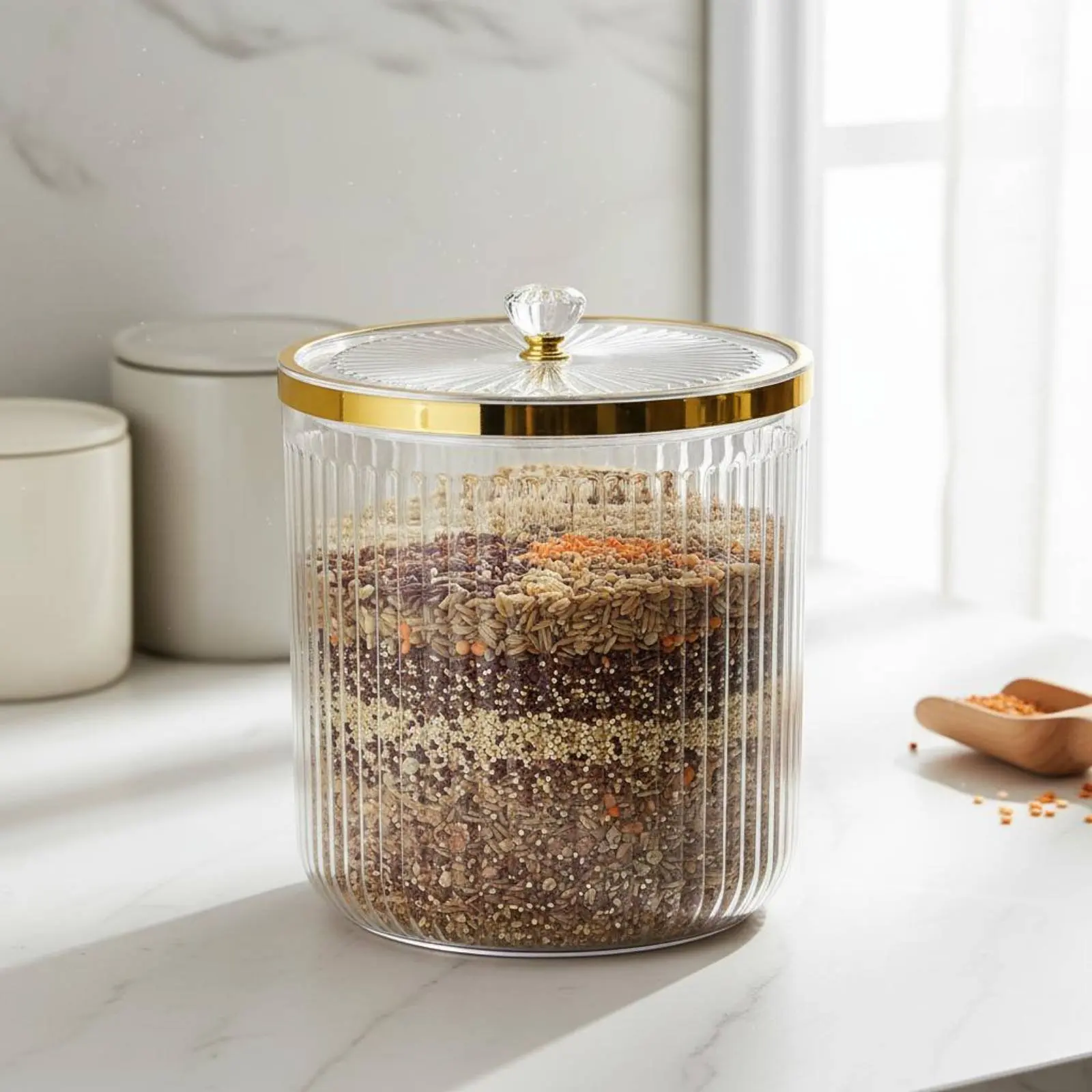 Dry Food Storage Container Wide Mouth Design Airtight Dry Goods Container Airtight Food Canister Easy Unseal Air Vent