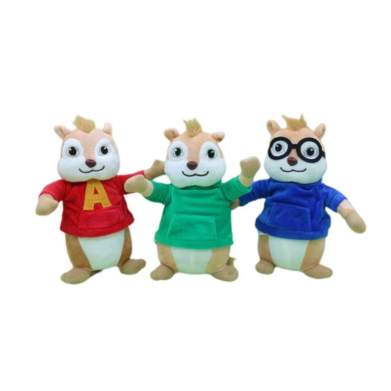 3Pcs/set Game Alvin and the Chipmunks Plush Toys Kawaii Fluffy Chipmunks Stuffed Animals Children Xmas Gift 20CM