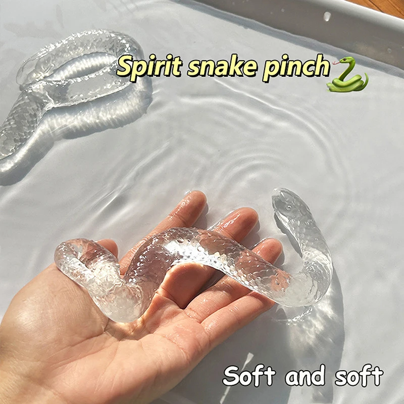 1-delig transparant simulatie slang decompressie speelgoed release stress knijpen kinderen knijpen rekwisieten verjaardagscadeaus