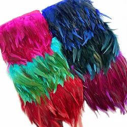 Plumas de faisán naturales para manualidades navideñas, cinta de plumas de colores para fiesta, accesorios de decoración de boda, 1m por lote