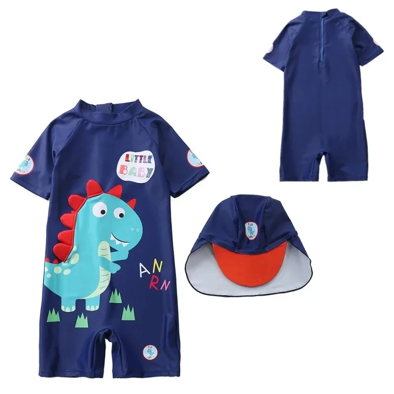 Boys 2024 Dinosaur UV Baby Bathing Suit Boy Kids One Piece Swimming Suit Toddler Boy Swimsuits Bath Clothes Children\'s Swimsuit