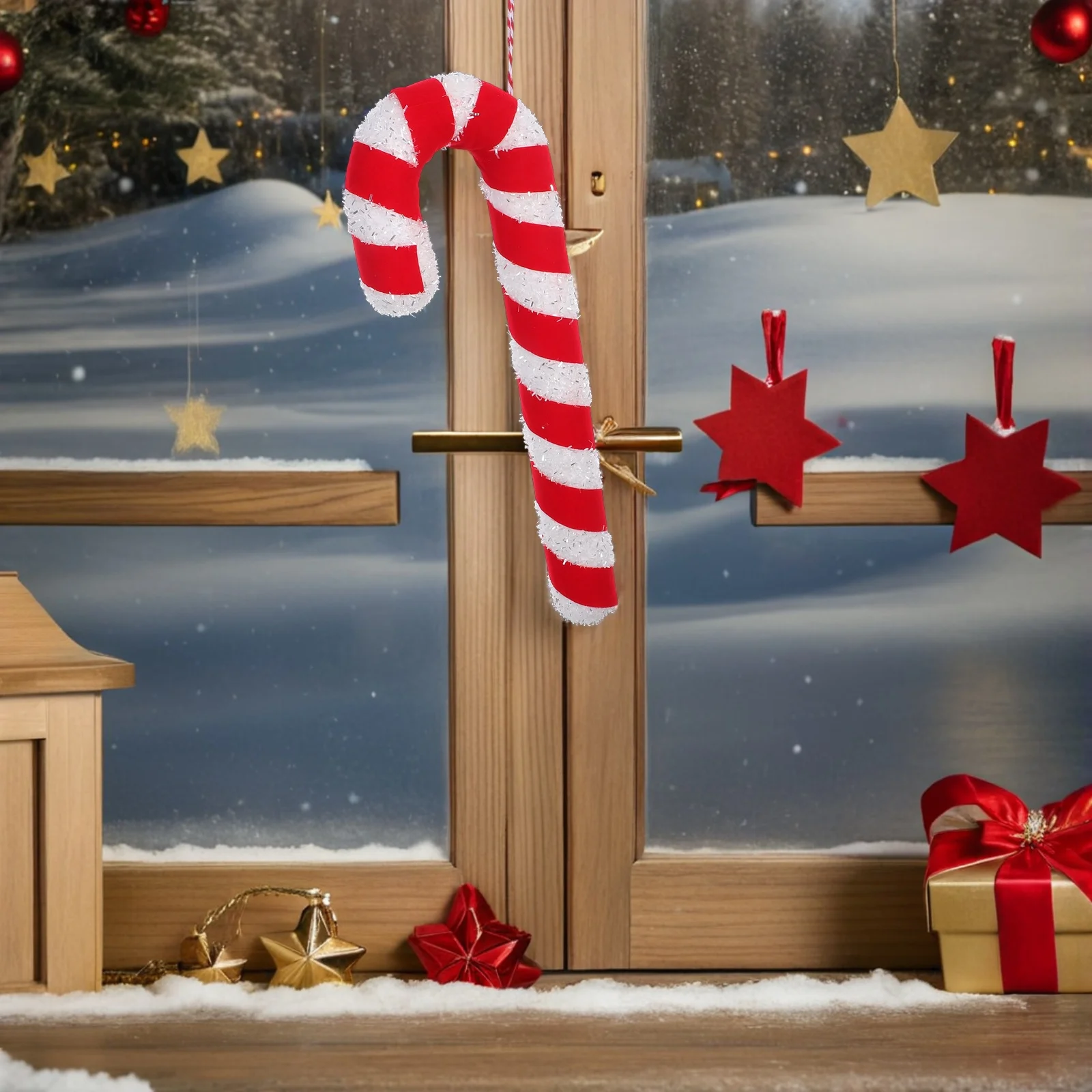 

Red White Foam Candy Cane Christmas Tree Hanging Ornament Large Xmas Holiday Decor Party Decoration New Years Candy Canes