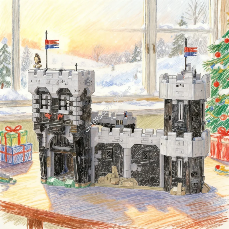 

3424pcs MOC The Black Knight S Castle Main Entrance Knights Model Christmas Gift Building Blocks Toys Architecture Brick