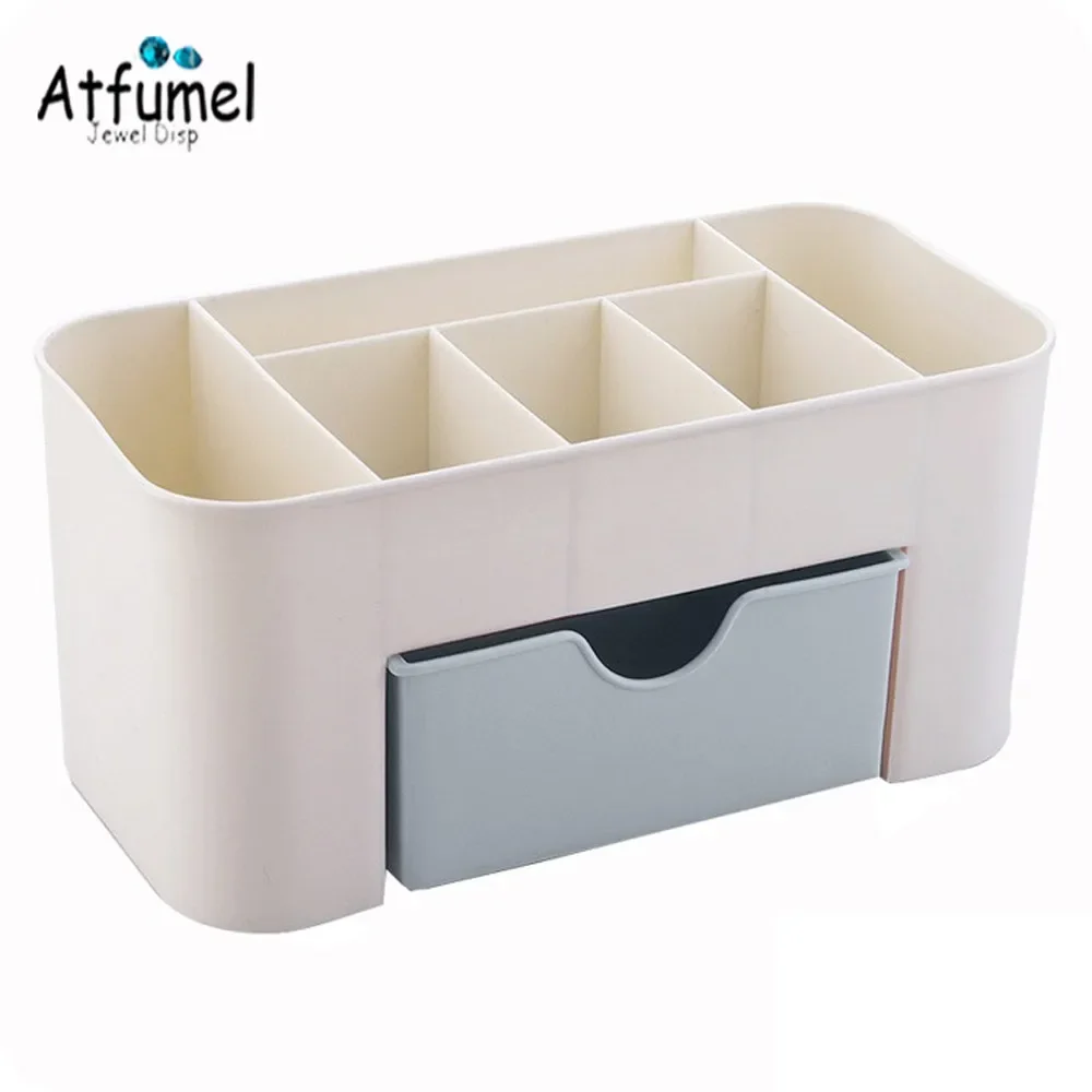 

Plastic Cosmetic Storage Box Multifunctional Desk Make-up Organizer Case Lipstick Perfume Bangle Ring Jewelry Display Tray Box
