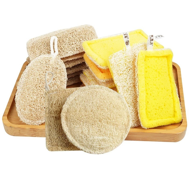 Natural Loofah Sponge Kitchen Sponge Wash Dish Eco-Friendly  Shower Luffa Body Scrubbers Loofa Biodegradable Sponge