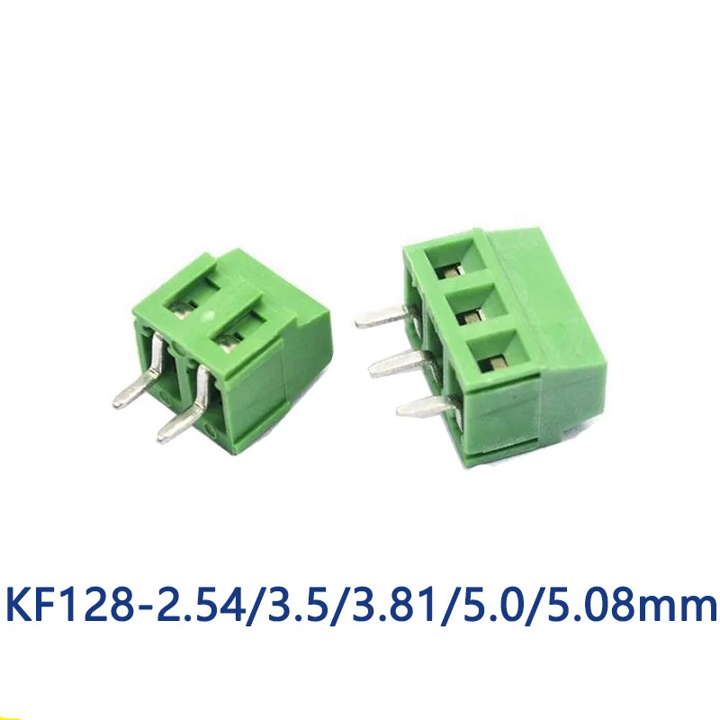 10pcs KF128 2.54 2P 3P 4P 5P 6P 7P 8P 9P 10P 12P 16P Splice Terminal 5.08mm PCB Mini Screw Terminal Blocks for Wires 3.81