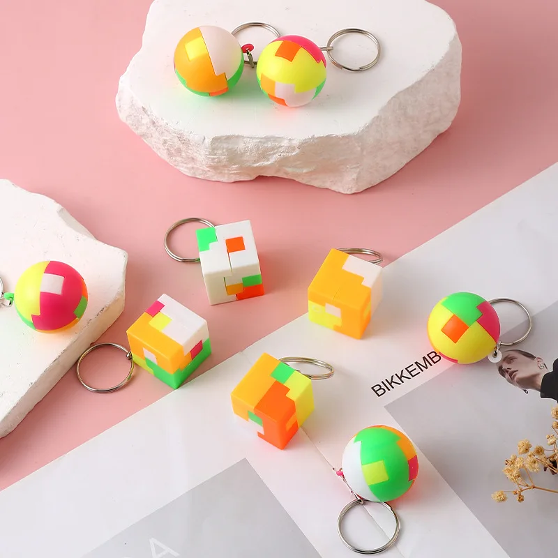 10/20/30/50 Stück Puzzle Mini-Blöcke Kreative Nostalgische Montage-Kugeln DIY Schlüsselanhänger Bunt Stressabbau Kinderspielzeug Partyzubehör – Detail 5