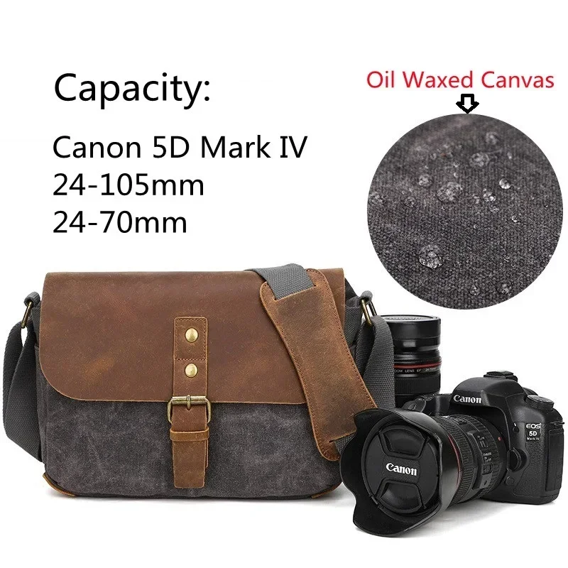 M558 Retro New Arrive  Outdoor Photography Bag DSLR Camera Retro Waterproof Canvas With Cowhide Camera Bag Micro Shoulder Bags