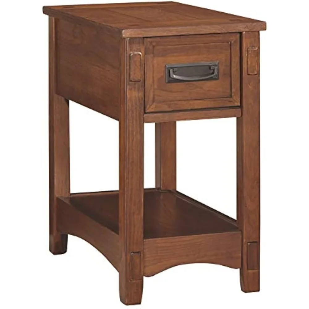 

Breegin New Traditional Wooden Chair Side End Table with 1 Drawer and 1 Fixed Shelf, Brown