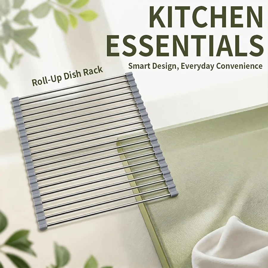 1PC Folding Roll Sink Drainer Shelf Bowl Dish Storage Holder Food Washing Rack Hot Pot Insulator Pad Kitchen Accessories Organiz view 4
