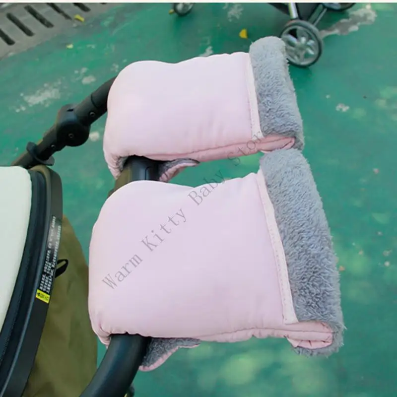 جديد 1 زوج الشتاء يندبروف مقاوم للماء الدافئة عربة طفل قفازات العالمي رشاقته الصوف بطانة يدفع باليدين عربات التي تجرها الدواب اليد إفشل