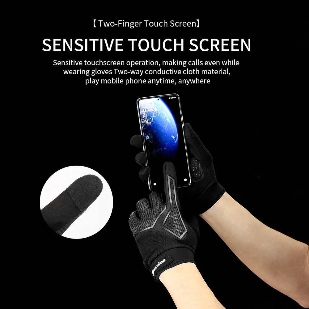 Spring Autumn MTB Cycling Driving Gloves Breathable Non-Slip Shock-Absorbing Touch Screen Black Gloves Motorcycle Gloves Men