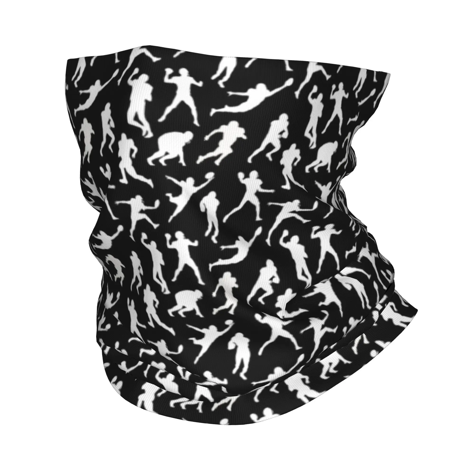 Custom Football Players on Black Winter Headband Neck Warmer Men Women Hiking Camping Tube Scarf Soccer Ball Lover Face Bandana