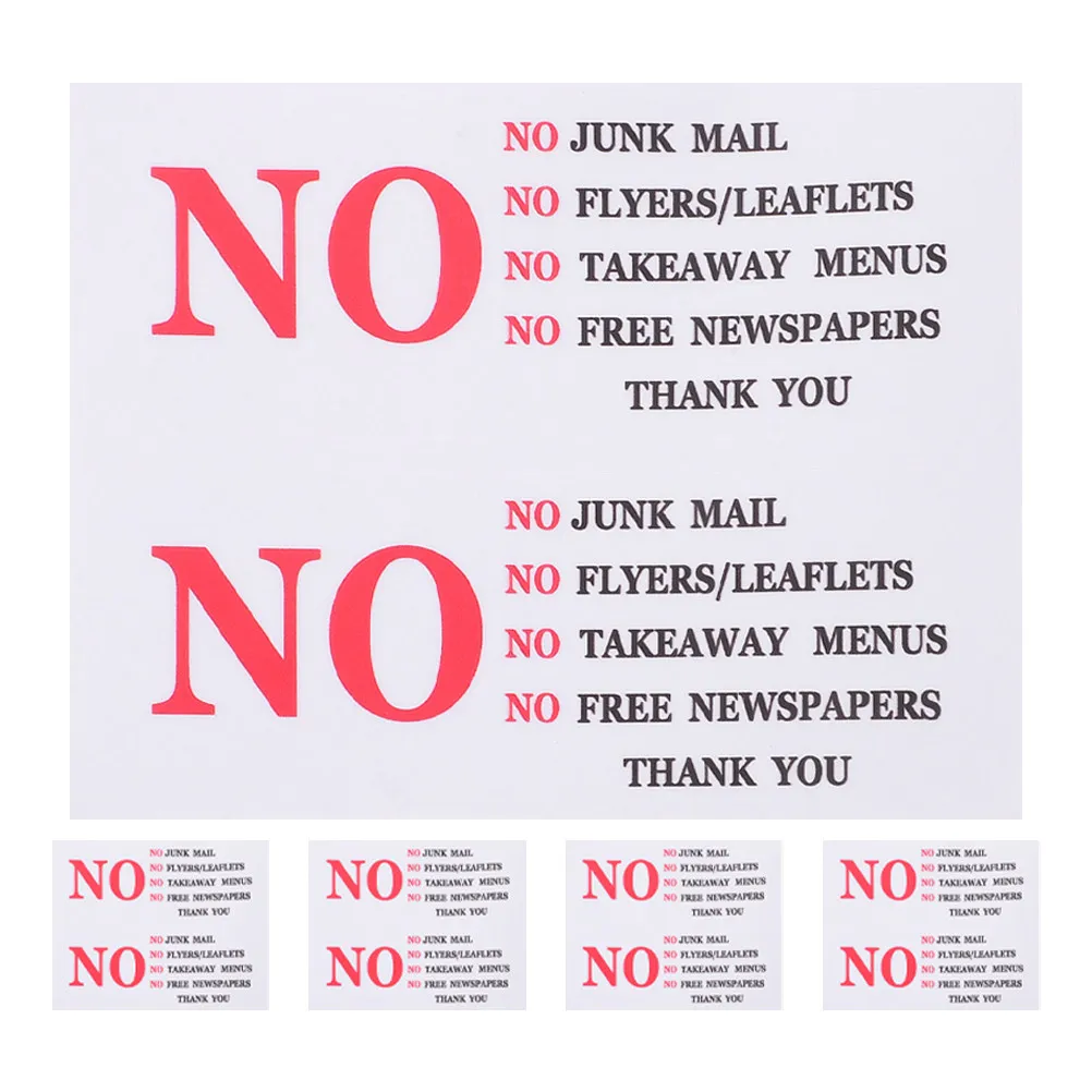 

Weather Resistant Mailbox Decal Clear No Junk Mail Sticker for Outdoor Metal Plastic Wood Surfaces Mailbox Letters