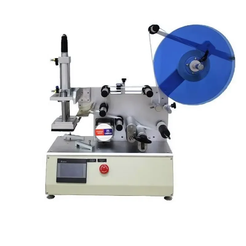 Small Manual Bag Vertical Sticker Adhesive Applicator Cans Name Box Mini Top Semi Automatic Labeling Sticker Machine