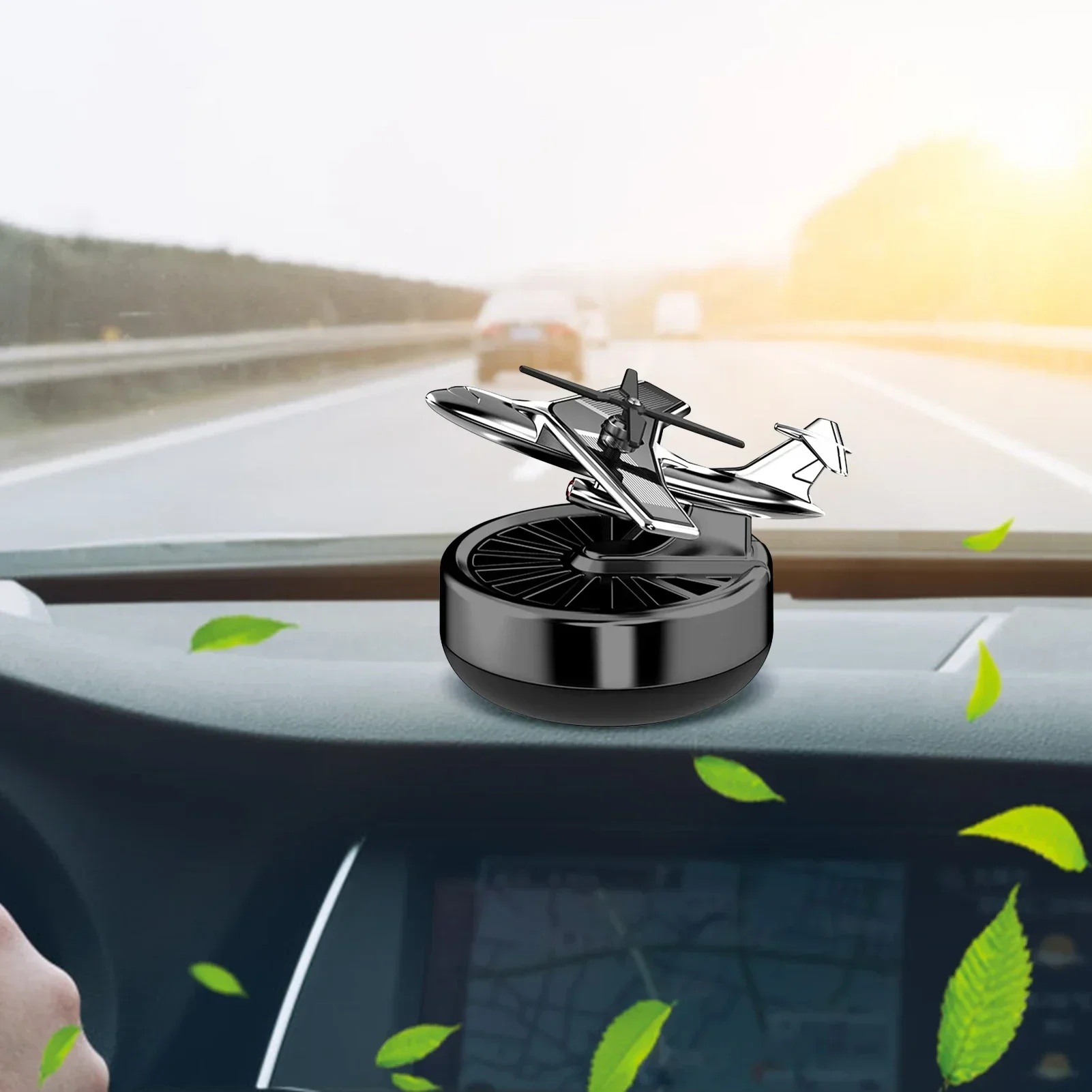 Car Solar Aircraft Rotating Aromatherapy Car Air Freshener Car Center Console Aromatherapy Ornaments Safe And Durable Creative