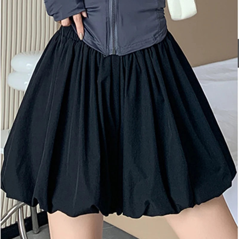 Korean Fashion Women Balloon Skirt Shorts Summer New High Waist Loose Wide Leg Three Points Pants Casual All-Match Slim Shorts