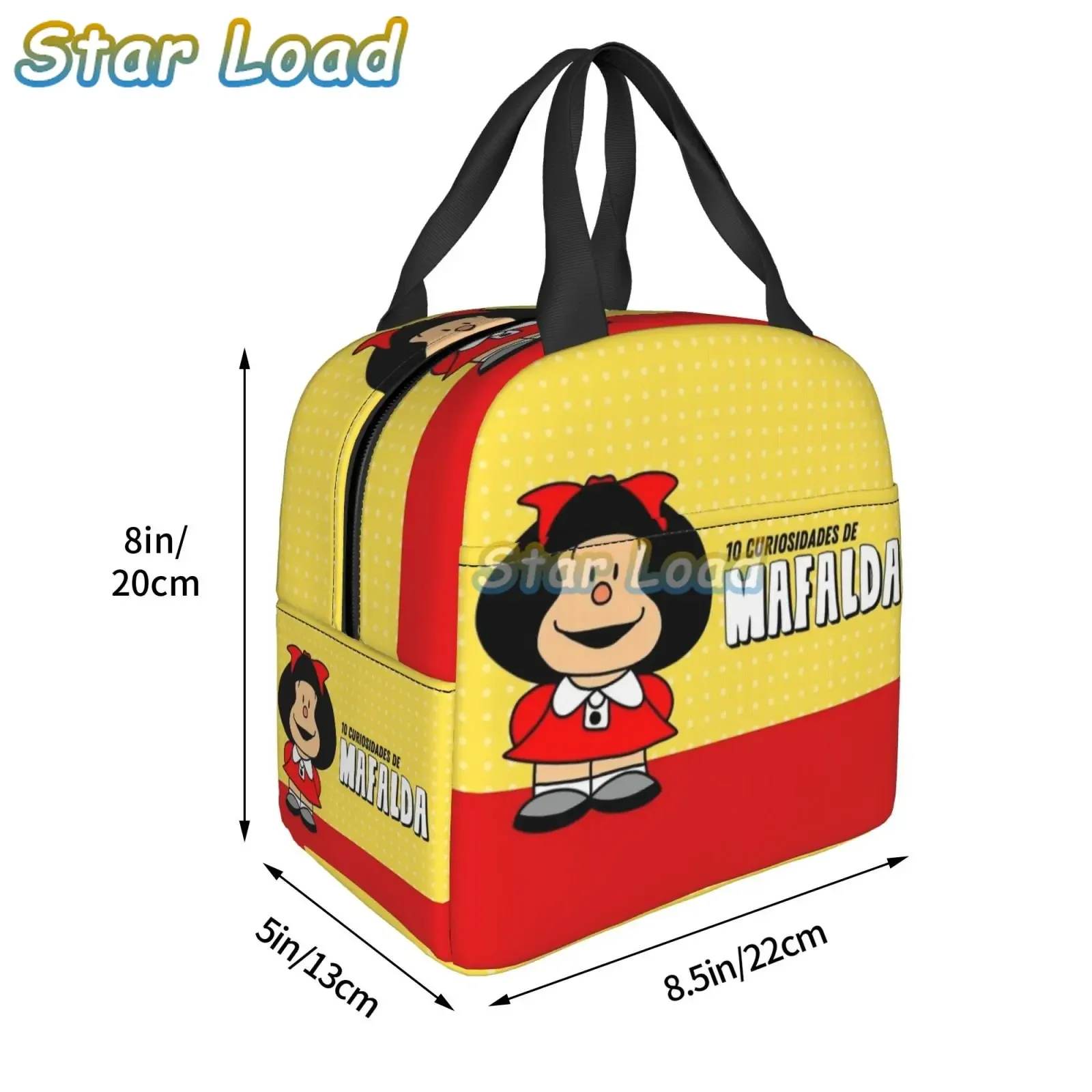 Cartoon Mafalda Kawaii Thermal Insulated Lunch Bags Women Cartoon Portable Lunch Tote per la scuola multifunzione Food Box per bambini