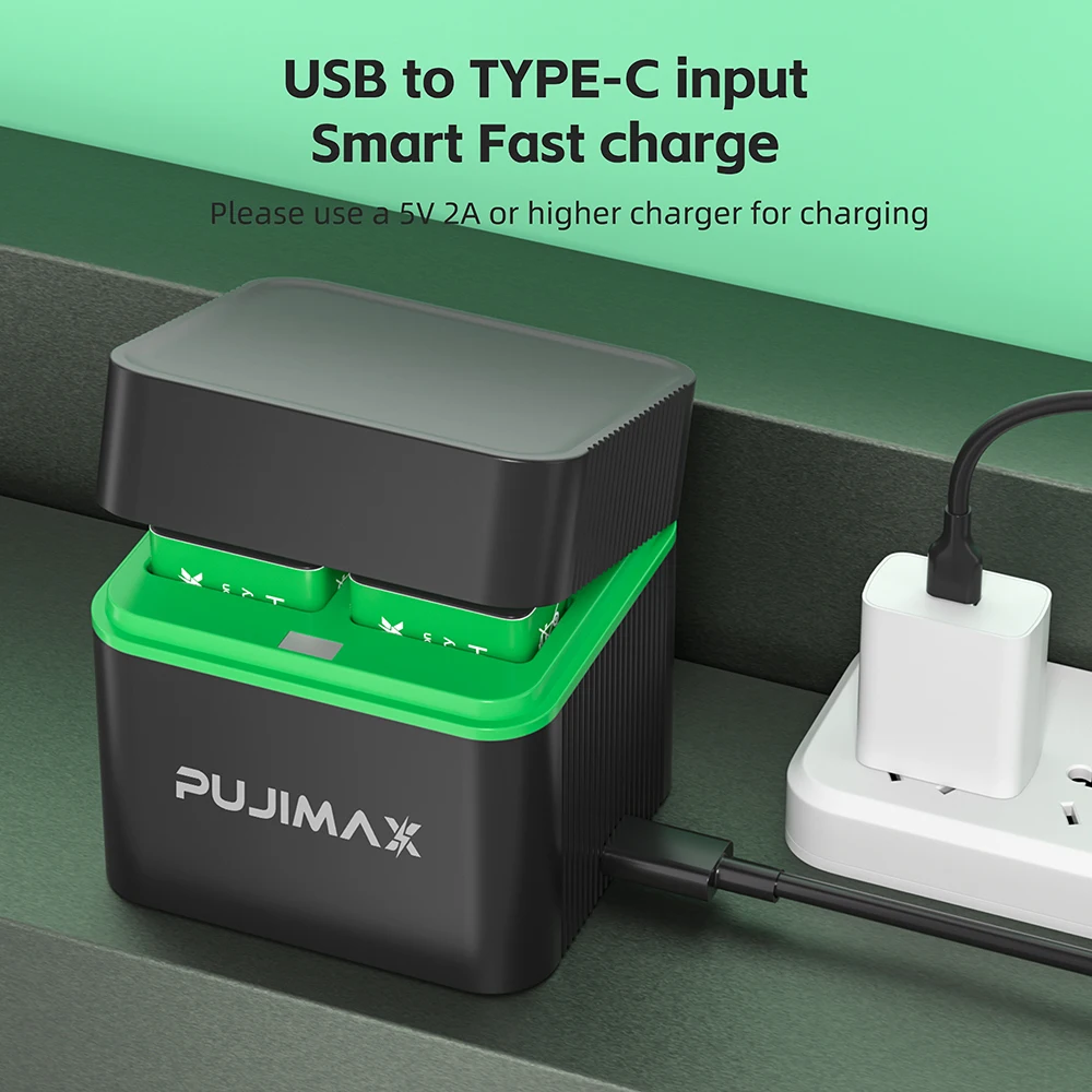 Akumulator PUJIMAX 9V Ni-MH z ładowarką 4-gniazdową, baterie 280mAh do gitary, mikrofonu, czujnika dymu, multimetru — zdjęcie produktu 5