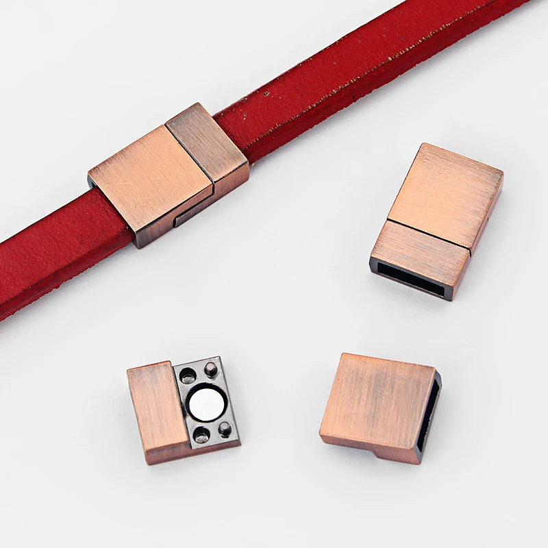 3Sets/lot Flat Leather Cord Magnetic Clasps Square Connectors For DIY Bracelets Necklace Jewelry Handmade Making Accessories