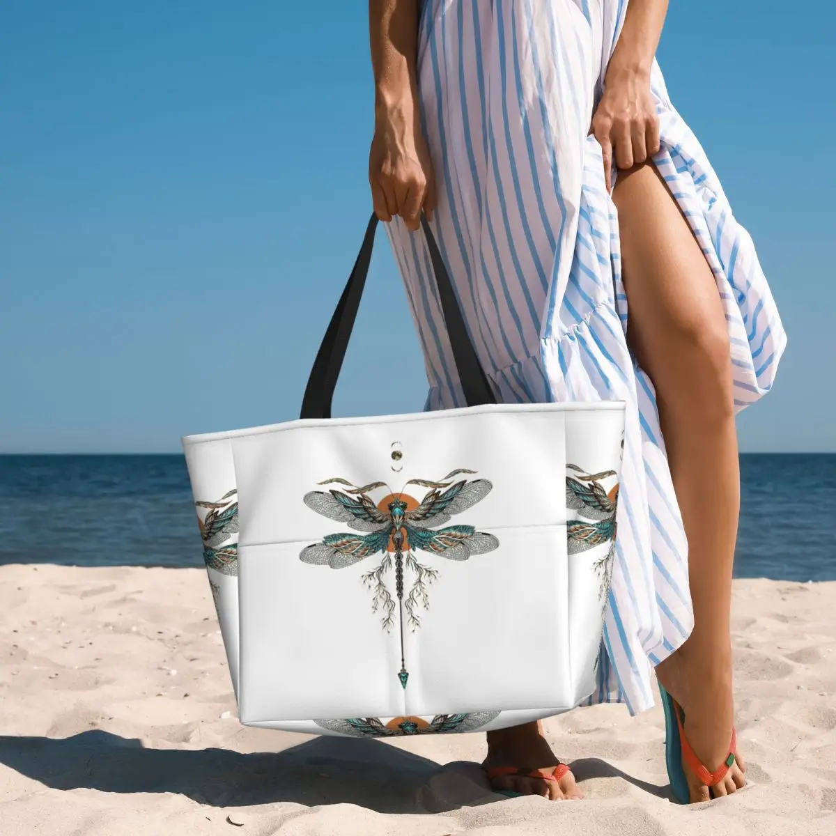 Dragon Fly Tattoo Beach Tote Bag Deporte Gimnasio Yoga Duffle Bolso grande Bolsa de viaje para mujer Bolsa de fitness